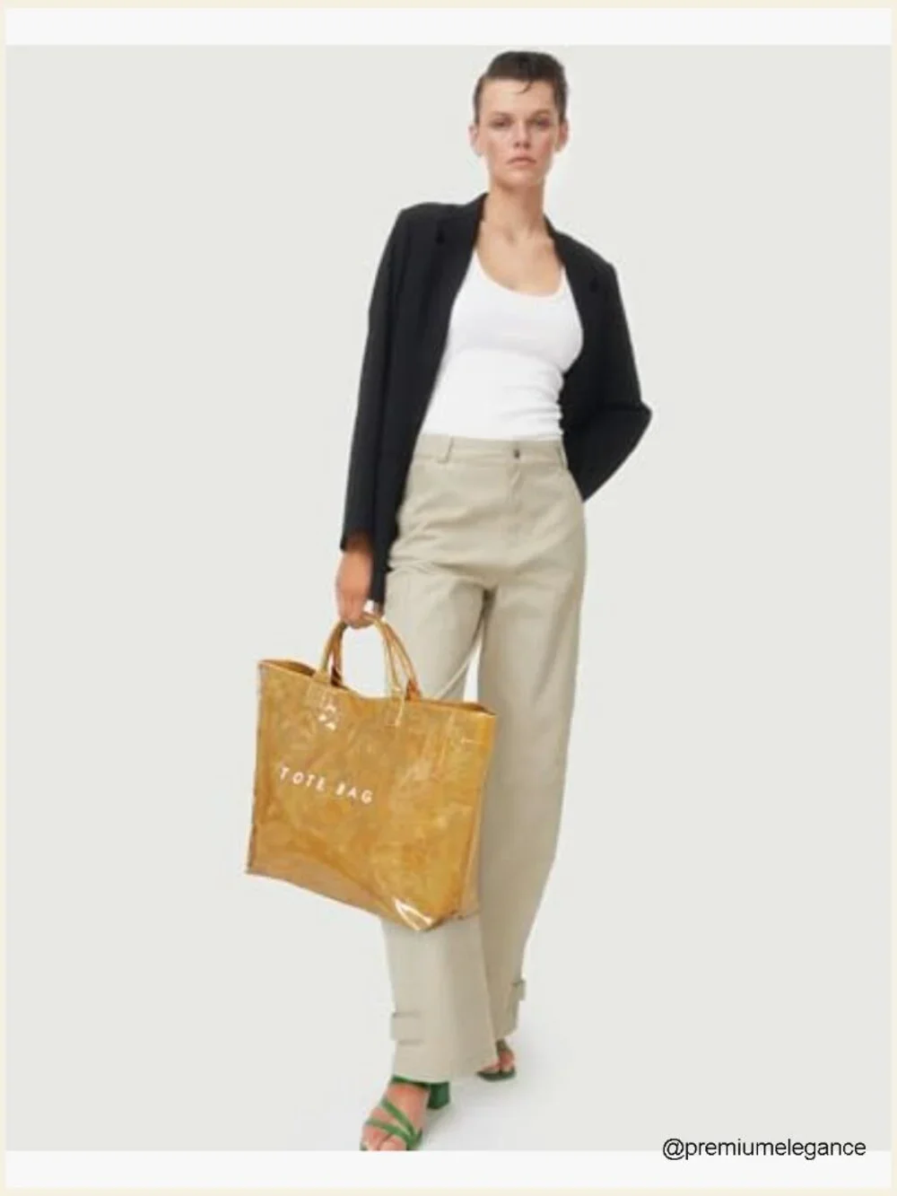 Large PVC Tote Bag Women's Hobo Handbag Letters Print Work Beach Bag